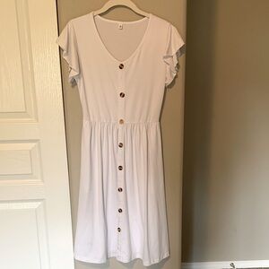 White Button-Down Dress